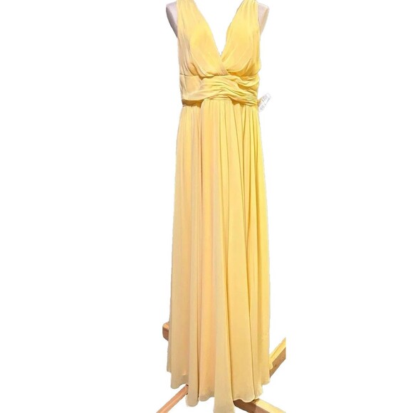 Mac Duggal Women's‎ Yellow Buttercup Chiffon Evening Dress Gown Size 20 55793 - Picture 4 of 6